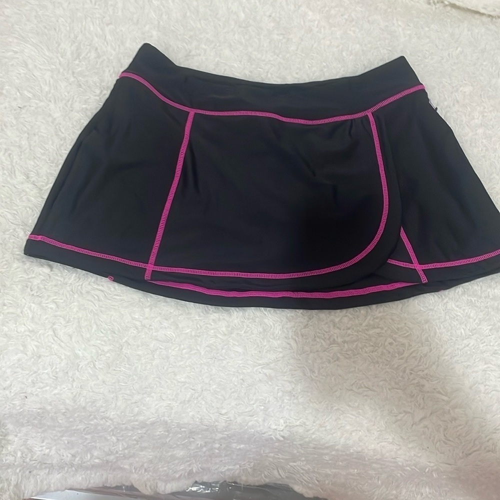 ZeroXPozur Black Skirt with Pink Trimj